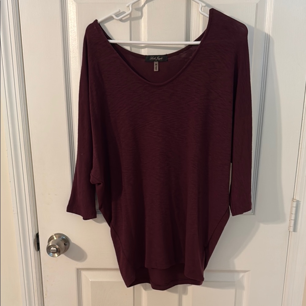 Laila Jayde Red Relaxed Dolman Sleeve Tunic